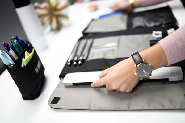 Laptop bag on desk