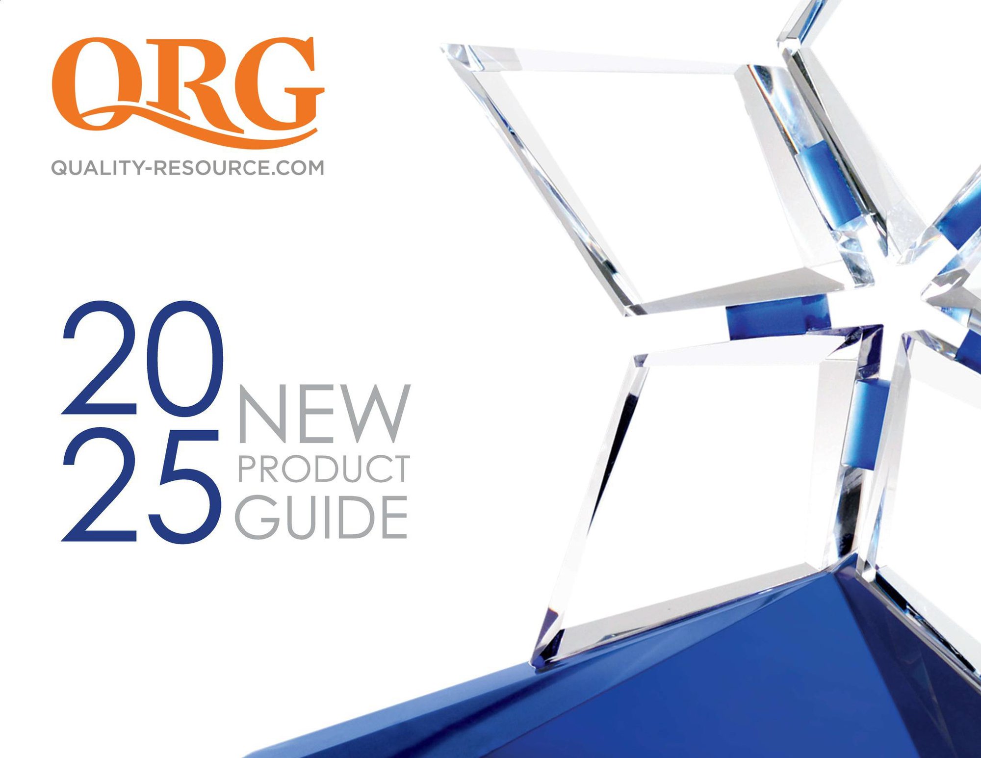 QRG 2025 New Awards Guide cover image featuring crystal award and blue base