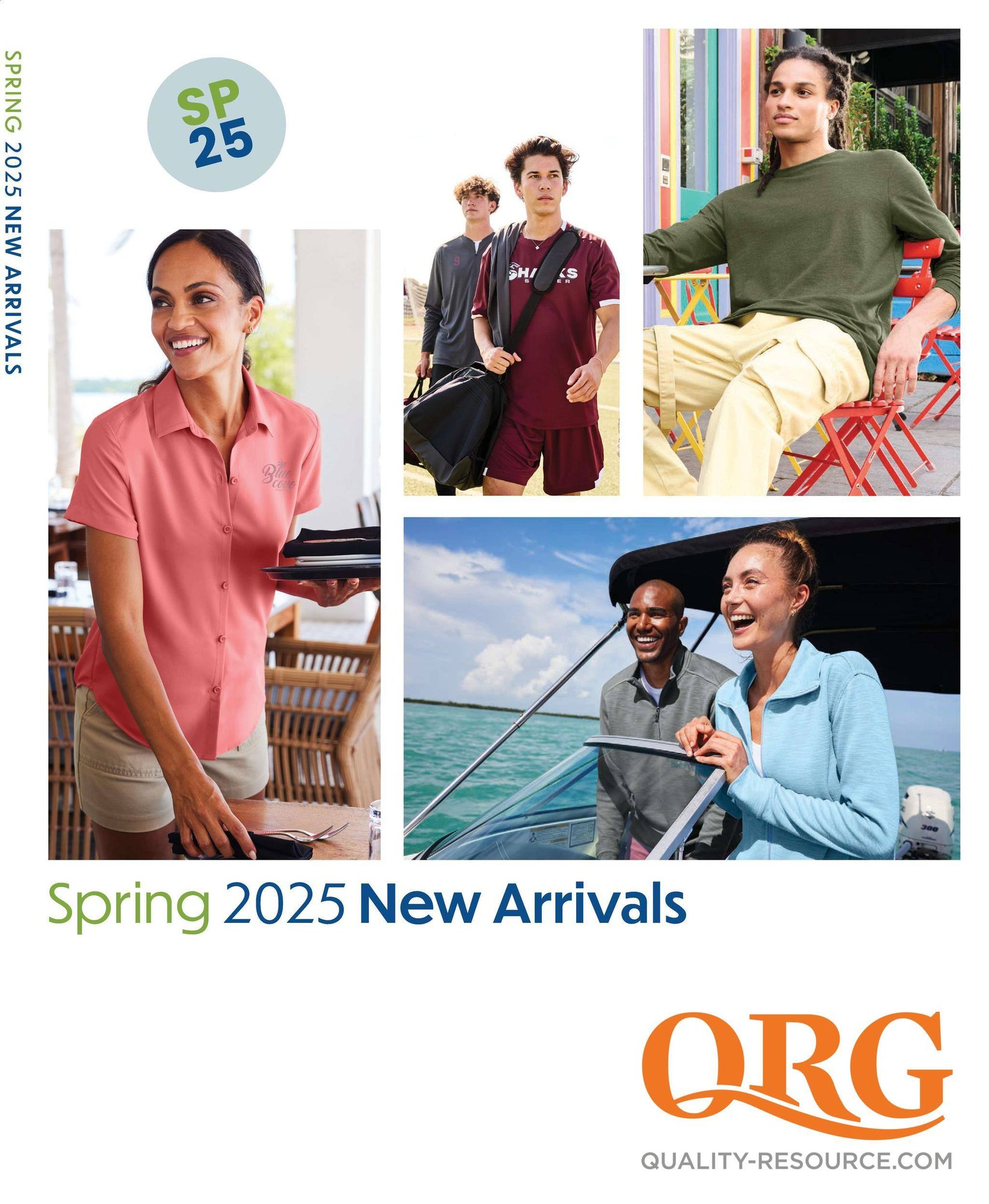 collage of active people wearing bight-colored apparel and smiling - QRG 2025 Spring New Arrivals Guide cover image