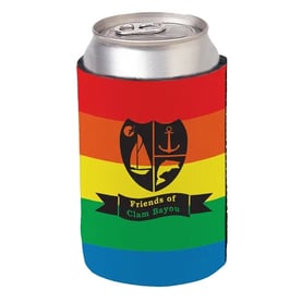 rainbow branded can cooler