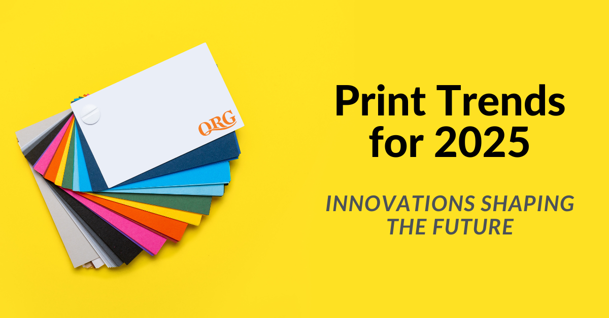 multi-colored notecard printing set and blog title - Print Trends for 2025 Innovations Shaping the Future