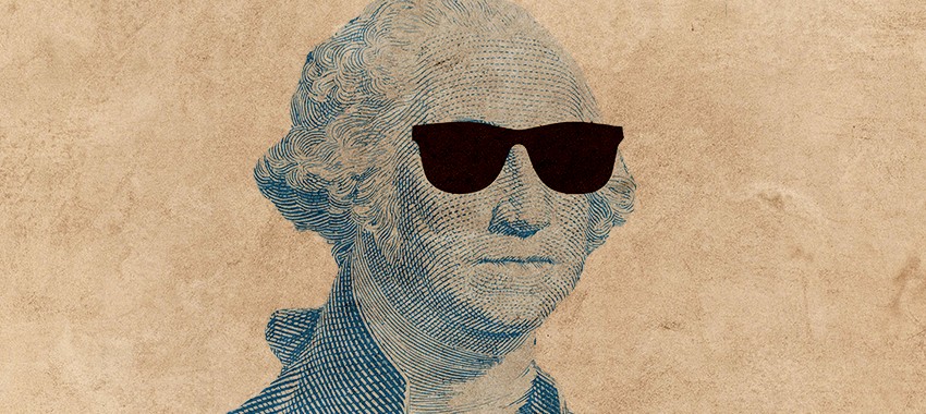 George Washington wearing sunglasses